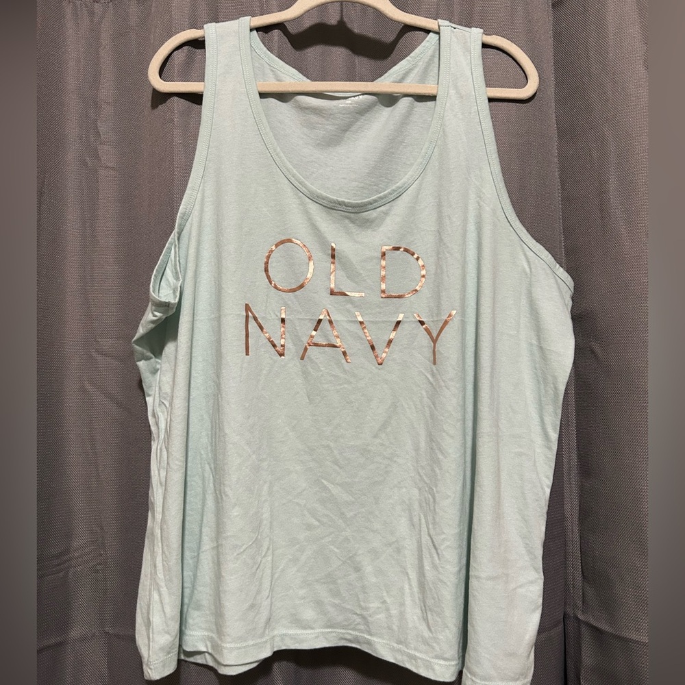 Turquoise & Rose Gold Old Navy logo Tank Top